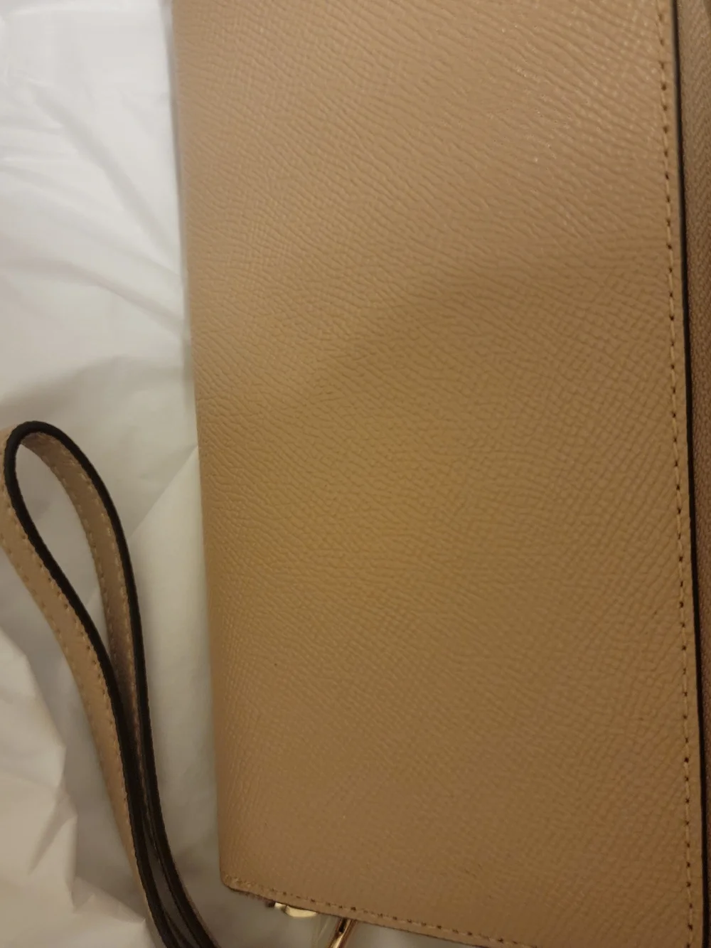 COACH Pebble Leather Women’s Wallet Clutch in Beige With Matching Bag NWT